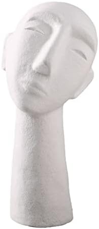 Abstract Ceramic Head Sculpture 14 Inch Modern Home Decor