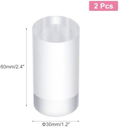 Uxcell 2pcs Acrylic Cylinder Display Blocks 30x60mm Clear Jewelry Stand Base for Rings and Cosmetics