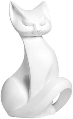 Cat Sculpture Resin Craft Figurine Decor for Home Office Bedroom