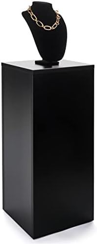 30 Inch Tall Floor Standing Pedestal Stand with 125 Inch Square Top Black