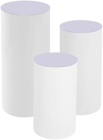 3Pcs Cylinder Pedestal Stands for Wedding Party Decor