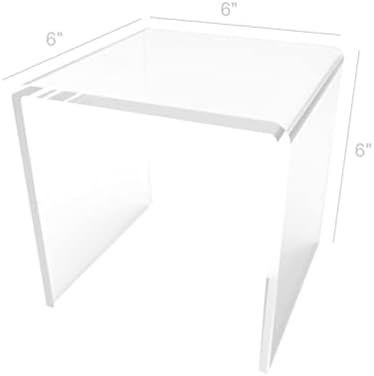 FixtureDisplays One Riser Combo 6 Inch Cube 3 Sided Clear Acrylic Display Pedestal