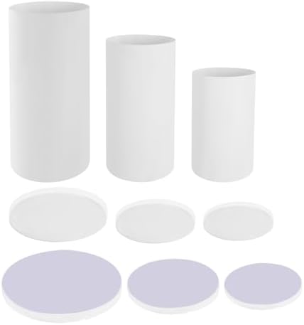 3Pcs Cylinder Pedestal Stands for Wedding Party Decor