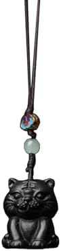 Cute Wood Carving Zodiac Tiger Car Pendant Keychain Accessory