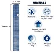 Aluminum Mezuzah Case with 3D Shin Design Blue White 5 Inches