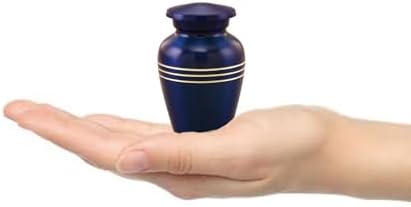 Immortal Memories Serenity Mini Urn for Ashes - Cobalt Blue Velvet Bag