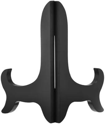 Uxcell 5 Inch Easel Plate Holder Black Folding Display Stand for Decorative Picture Frame