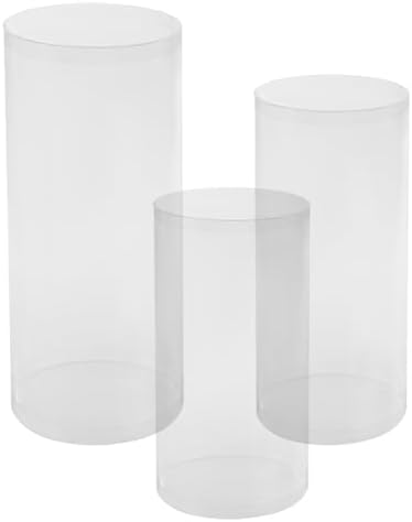 Clear Cylinder Pedestal Stand 3PCS for Wedding Display