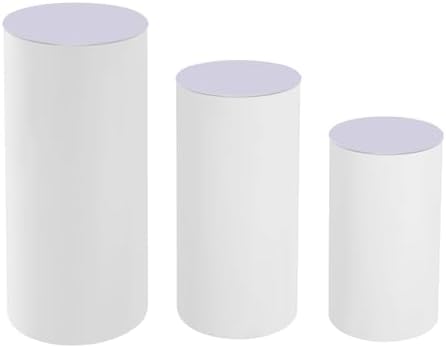 3Pcs Cylinder Pedestal Stands for Wedding Party Decor