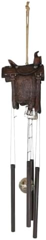 Ebros Gift Farm Country Rustic Horse Saddle Wind Chime