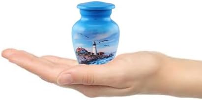 Lighthouse Keepsake Urn for Ashes - Mini Cremation Urn with Premium Case and Bag