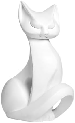 Cat Sculpture Resin Craft Figurine Decor for Home Office Bedroom