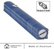 Aluminum Mezuzah Case with 3D Shin Design Blue White 5 Inches