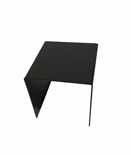 FixtureDisplays One Riser Combo 6 Inch Cube 3 Sided Black Plexiglass Pedestal Display