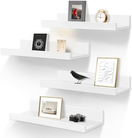 LaVie Home Floating Shelves Set of 4 White 156 Inch Wall Storage