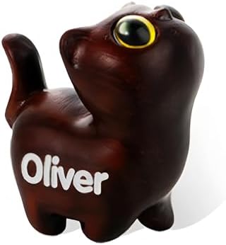 Custom Small Wooden Cat Statue Handmade Figurine