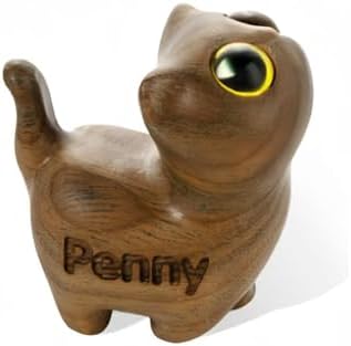 Custom Small Cute Wooden Cat Sculpture Figurine