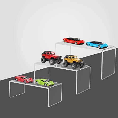 6PCS Acrylic Display Risers 3 Sizes Clear Stand