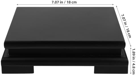 Cabilock Square Wood Vase Display Riser 7 Inch Black Wooden Tray Base for Home Decoration