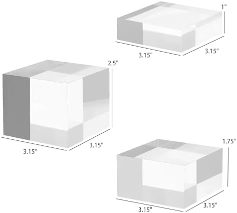 CANCLEAR Acrylic Display Riser Set 3 Sizes 2 Pack