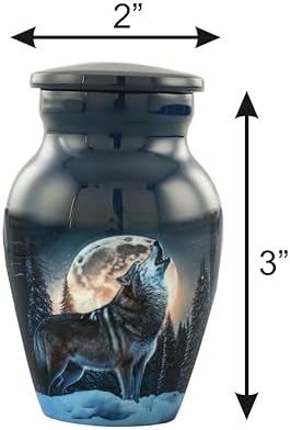 Midnight Wolves Mini Urns Set of 2 - Dark Blue