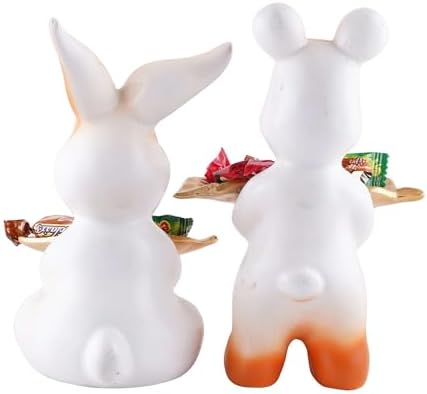 Set of Two Decorative Rabbit Statues for Home Decor 1