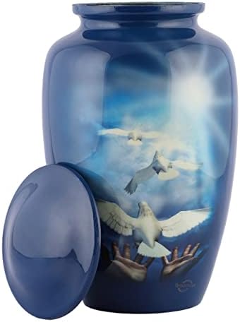 Blue Hummingbird Decorative Urn for Human Ashes Large