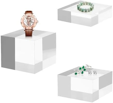 CANCLEAR Acrylic Display Riser Set 3 Sizes 2 Pack