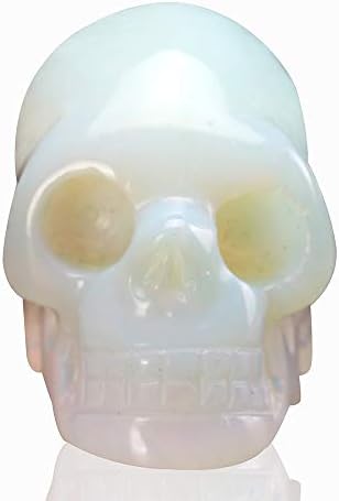 20 Inch Natural Carved Skull Crystal Reiki Healing Stone Statue