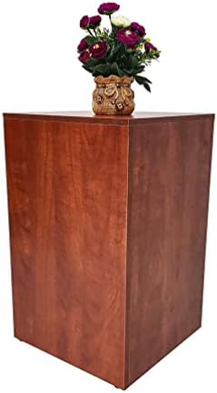 FixtureDisplays 24 Inch Pale Walnut Cube Display Riser Stand