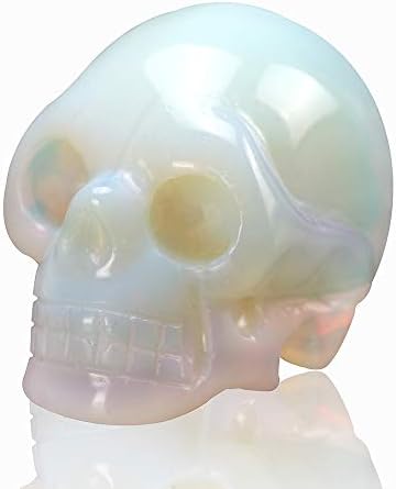 20 Inch Natural Carved Skull Crystal Reiki Healing Stone Statue