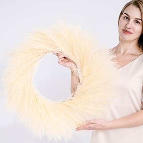 Hananona Artificial Pampas Grass Wreath 26 Beige