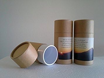 Set of Three Biodegradable Cremation Scattering Tubes with Telescopic Lids and Instructions