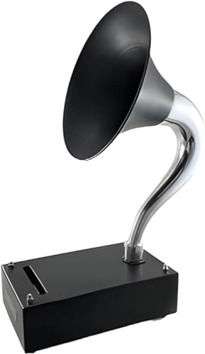 Decorative Nostalgia Acoustic Gramophone Speaker for Smartphones Chrome Black