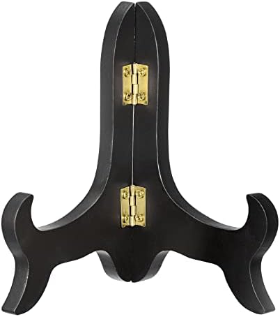 Uxcell 5 Inch Easel Plate Holder Black Folding Display Stand for Decorative Picture Frame