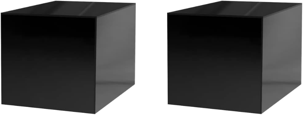 2 Pack 12 Inch Black Acrylic Display Box for Retail and Home Use