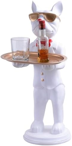 Cool Dog Statue with Plate for Home Decor