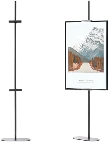 Ironlux Adjustable Easel Stand for Sign Display Black Metal Floor Easel for Art Frames up to 64