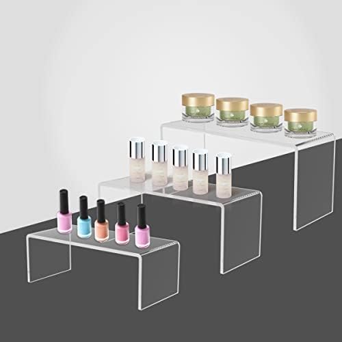 6PCS Acrylic Display Risers 3 Sizes Clear Stand