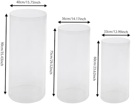 Clear Cylinder Pedestal Stand 3PCS for Wedding Display