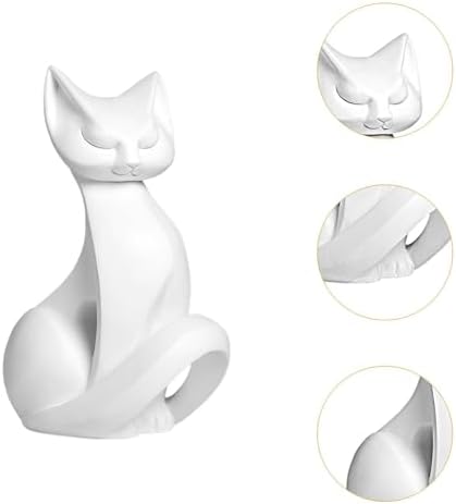 Cat Sculpture Resin Craft Figurine Decor for Home Office Bedroom