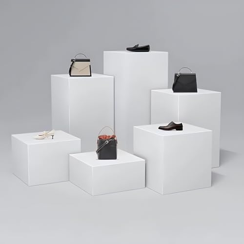 White Square Display Riser Stand for Showcases and Exhibits