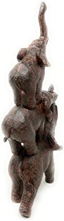 Natures Mark 3 Stacked Elephants Resin Statue Home Decor