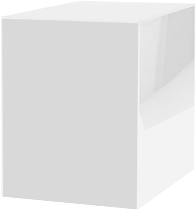 12x12x16 White Acrylic Display Box with Open Side No Lid