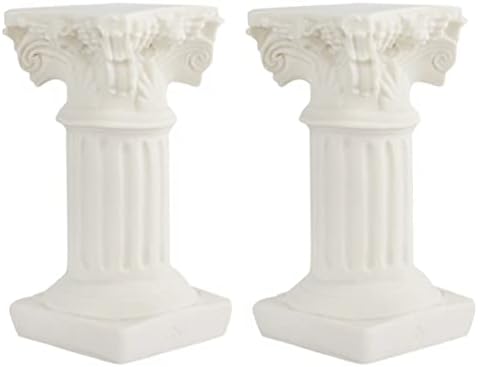 Roman Pillars Mini White Resin Figurine Set for Home Decor