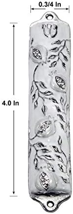 Mezuzah Case Pomegranate Tree Pewter 4 Inch Wedding