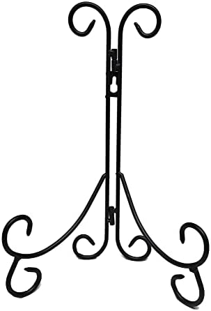 Decorative Black Wrought Iron 12 Inch Plate Stand Easel