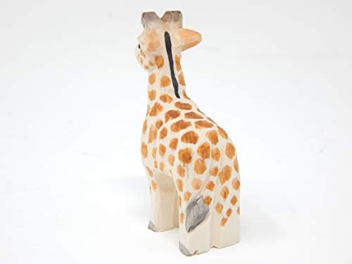 Hand-Carved Wooden Giraffe Figurine for Home Decor