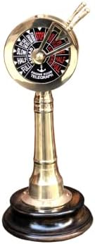 Brass Nautical 12 Inch Ship Engine Order Telegraph with Wooden Base