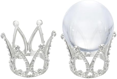 Uxcell 2pcs Metal Crystal Sphere Holder 17 Inch Dia Ball Display Stand for Glass Home Decor